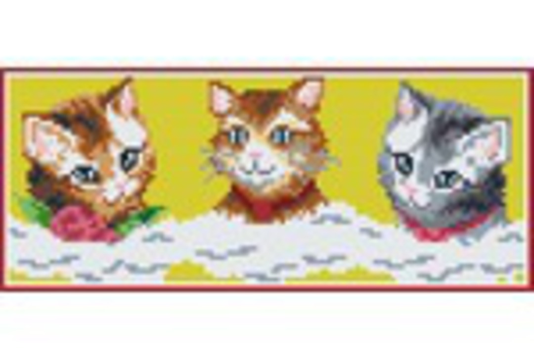 Kitten Trio Three [3] Baseplate PixelHobby Mini-mosaic Art Kit image 0
